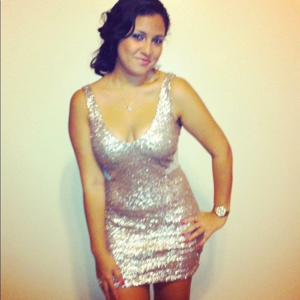 Bebe gold sequin dress